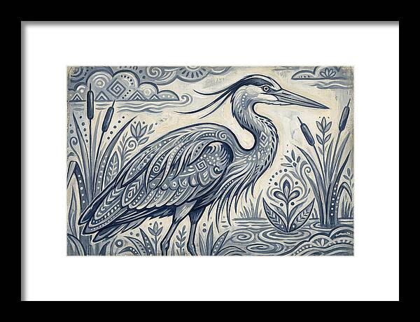 Heron In Folk Style