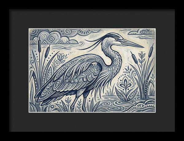 Heron In Folk Style