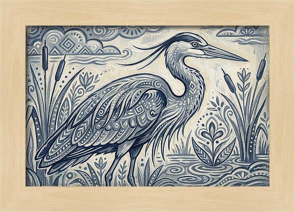 Heron In Folk Style
