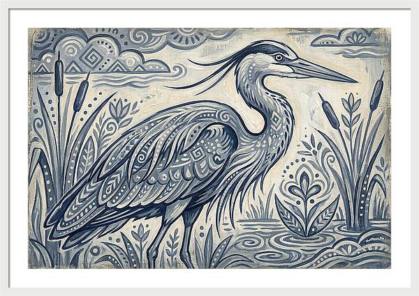 Heron In Folk Style
