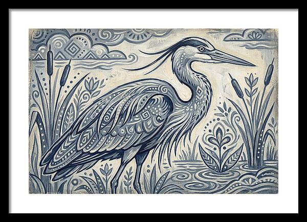 Heron In Folk Style