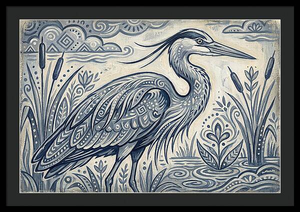 Heron In Folk Style