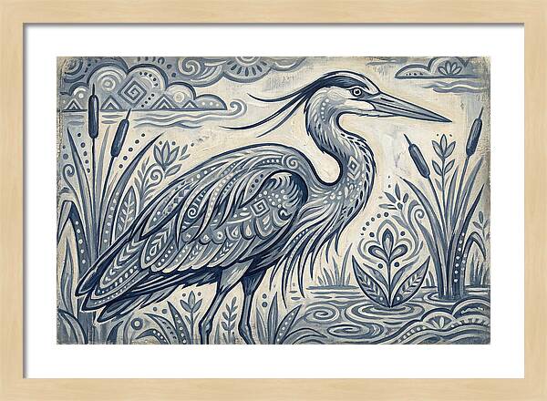 Heron In Folk Style