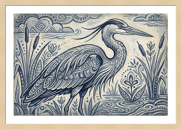Heron In Folk Style