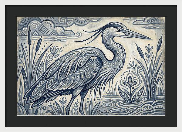 Heron In Folk Style