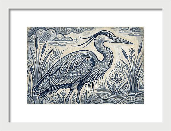 Heron In Folk Style