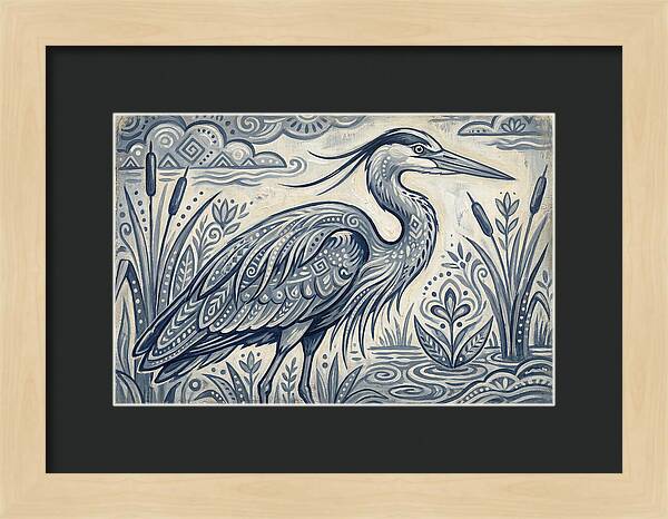 Heron In Folk Style