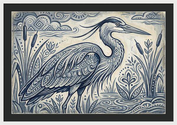 Heron In Folk Style