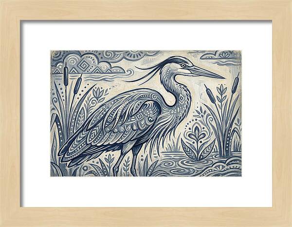 Heron In Folk Style