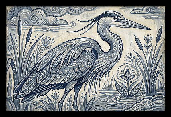Heron In Folk Style