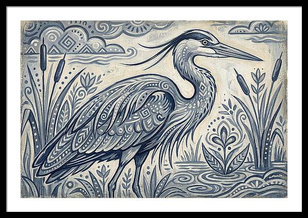 Heron In Folk Style