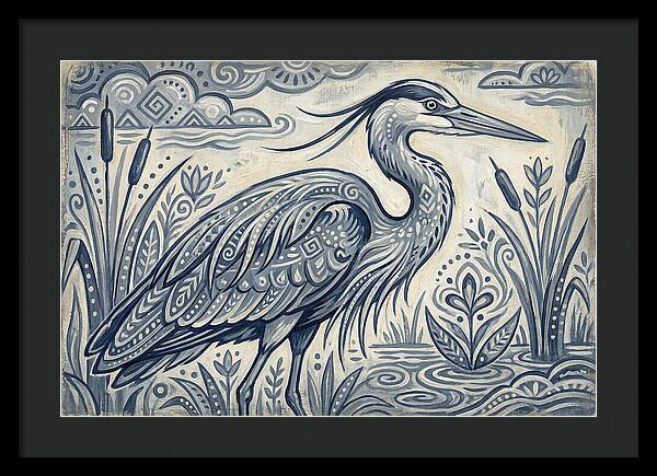 Heron In Folk Style