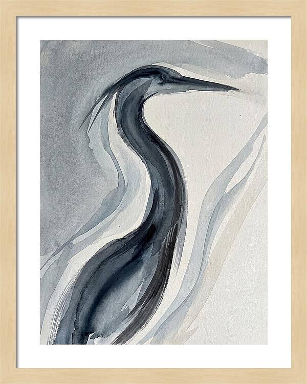 Heron In Minimalist Style