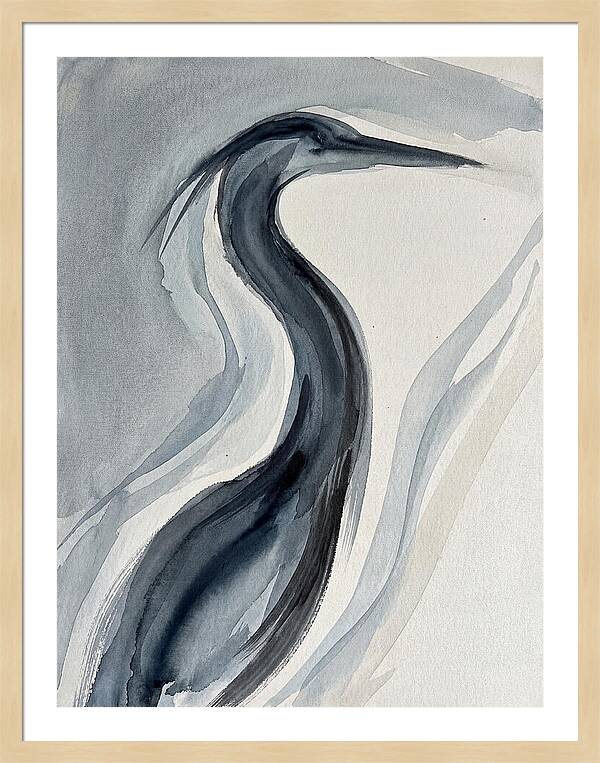 Heron In Minimalist Style