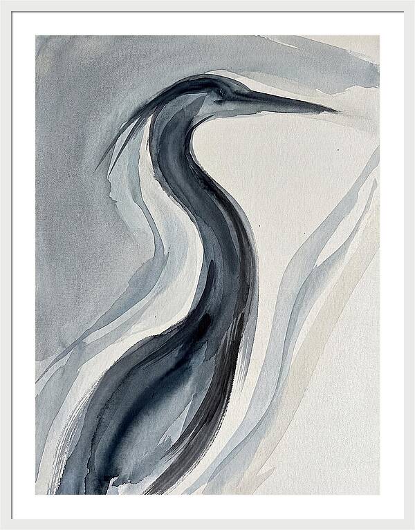 Heron In Minimalist Style