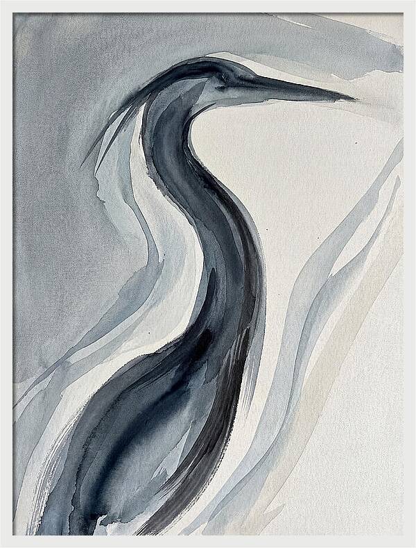 Heron In Minimalist Style