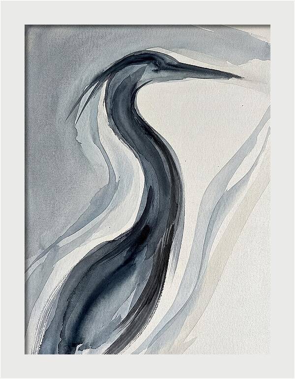 Heron In Minimalist Style
