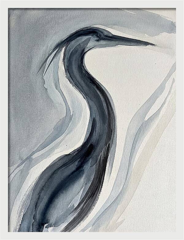 Heron In Minimalist Style