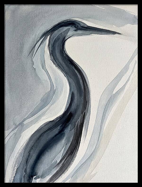 Heron In Minimalist Style