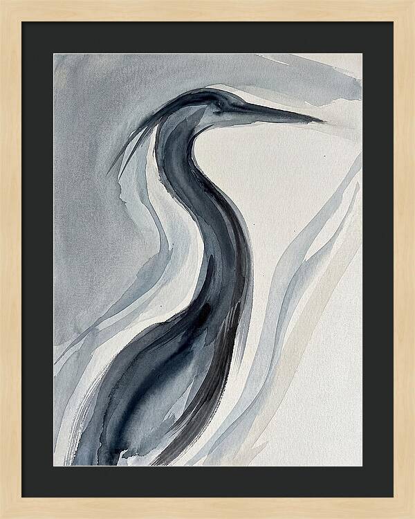 Heron In Minimalist Style