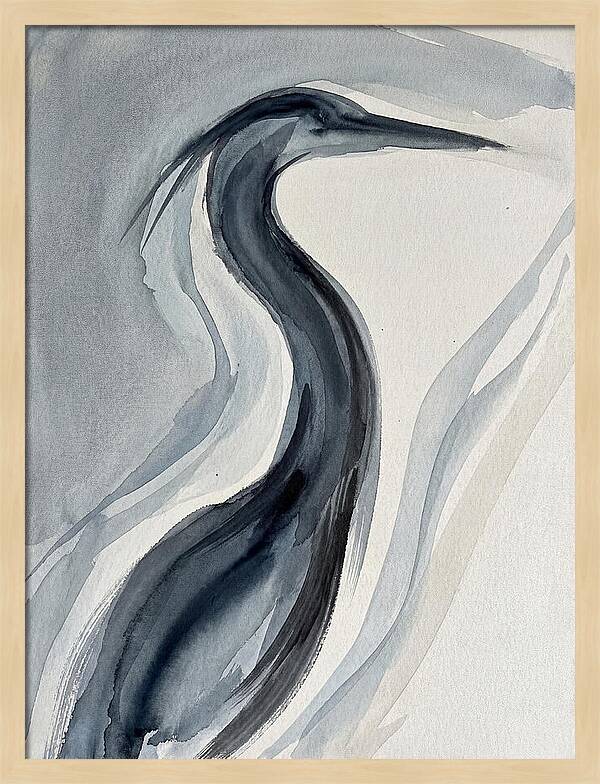 Heron In Minimalist Style