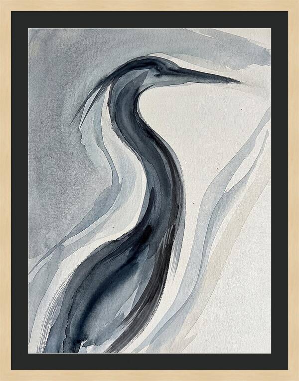 Heron In Minimalist Style
