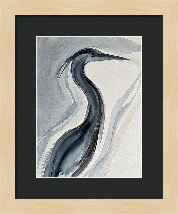 Heron In Minimalist Style