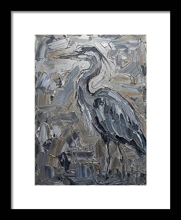 Heron In Monochrome Tones