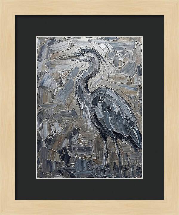 Heron In Monochrome Tones