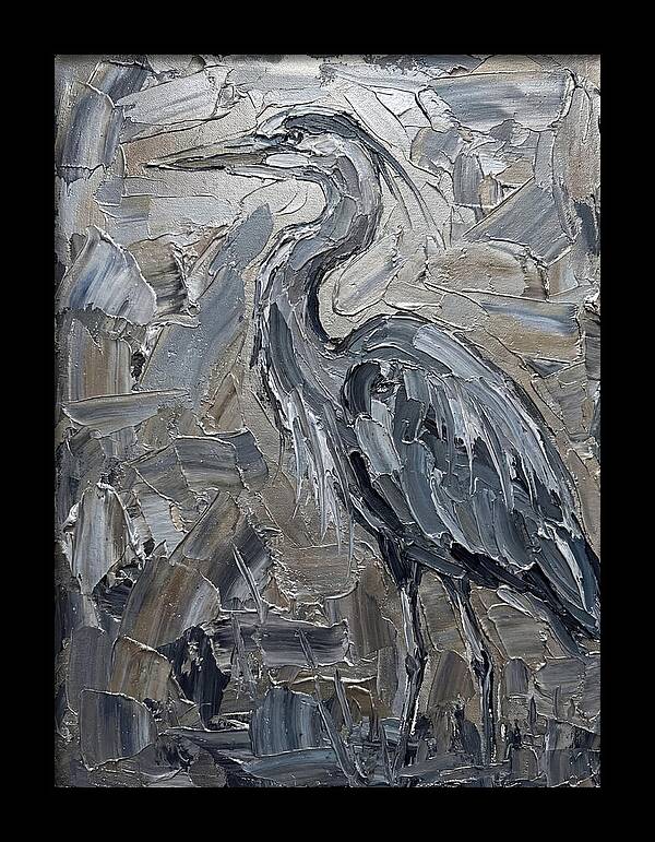 Heron In Monochrome Tones