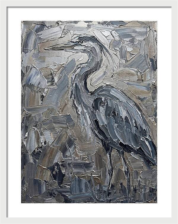 Heron In Monochrome Tones