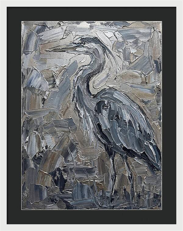 Heron In Monochrome Tones