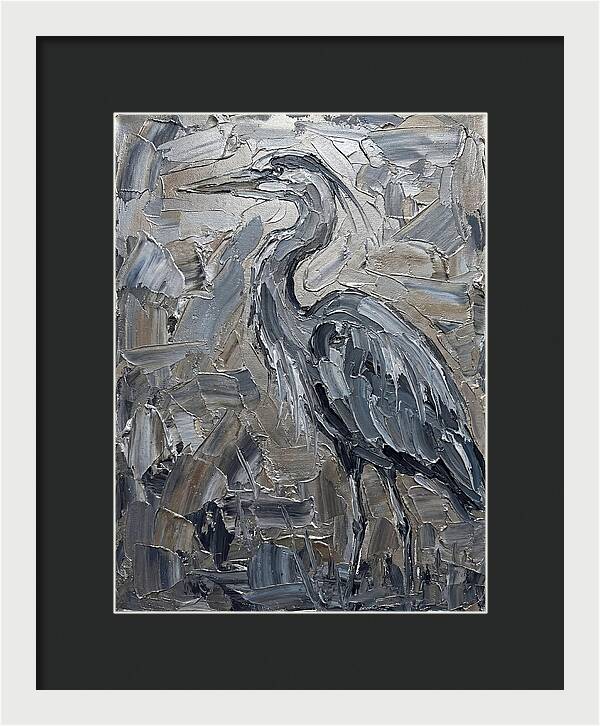 Heron In Monochrome Tones