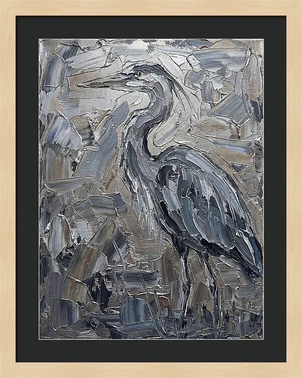 Heron In Monochrome Tones