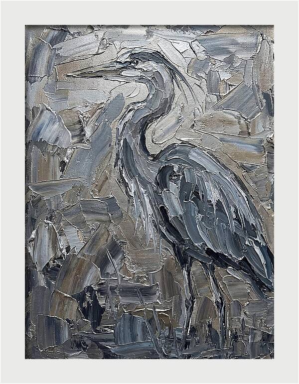 Heron In Monochrome Tones