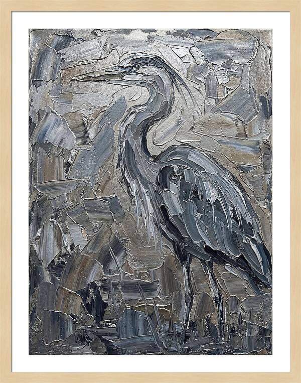 Heron In Monochrome Tones