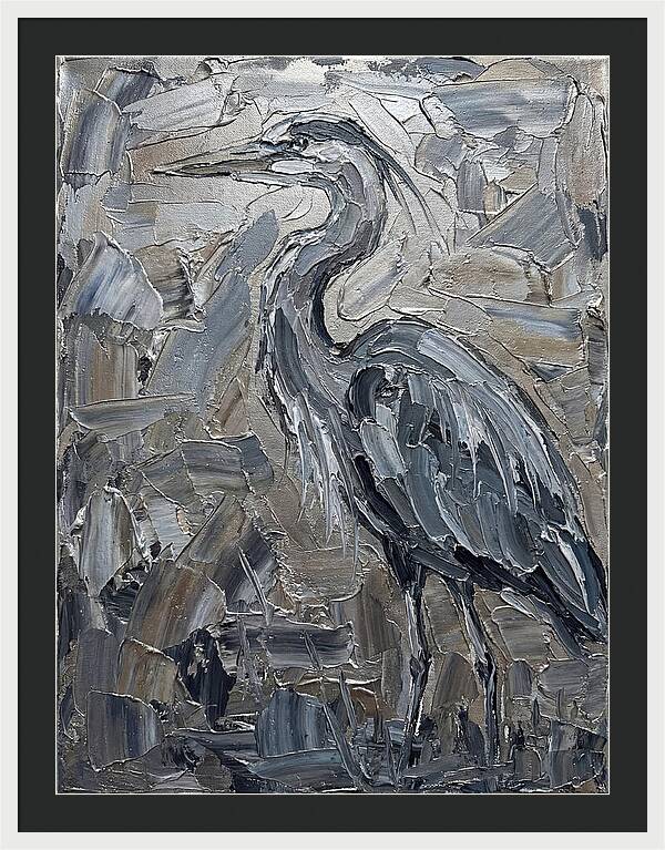 Heron In Monochrome Tones