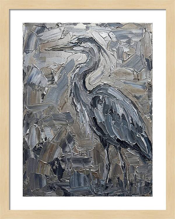 Heron In Monochrome Tones