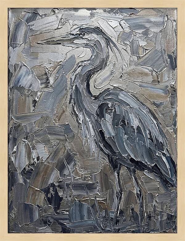 Heron In Monochrome Tones