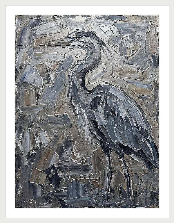 Heron In Monochrome Tones