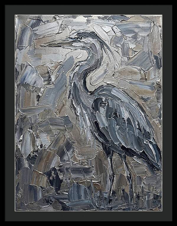 Heron In Monochrome Tones
