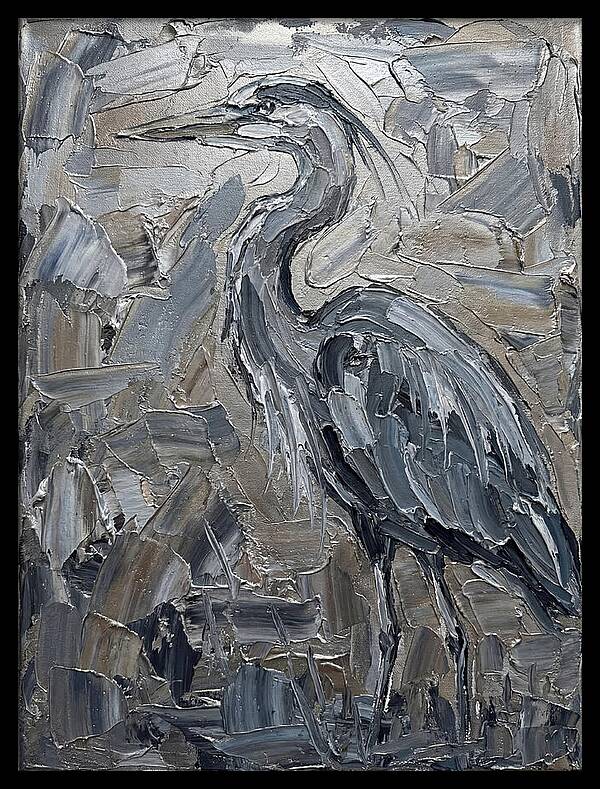 Heron In Monochrome Tones