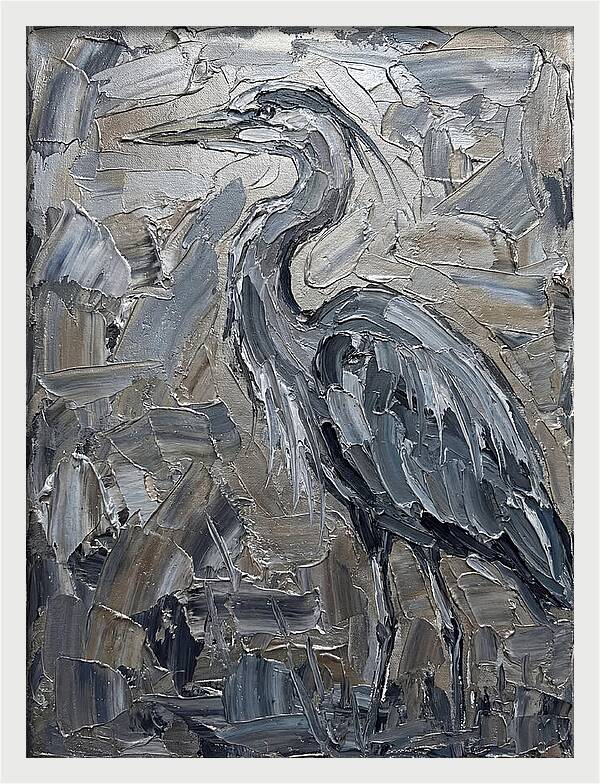 Heron In Monochrome Tones