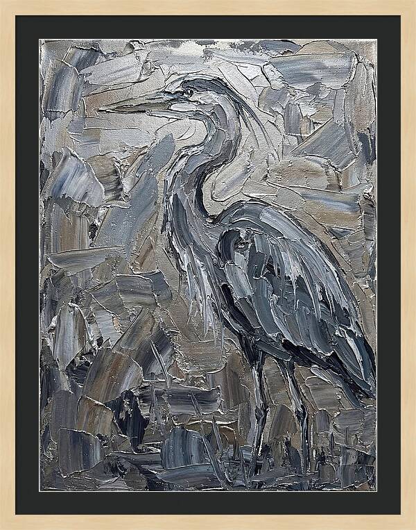 Heron In Monochrome Tones