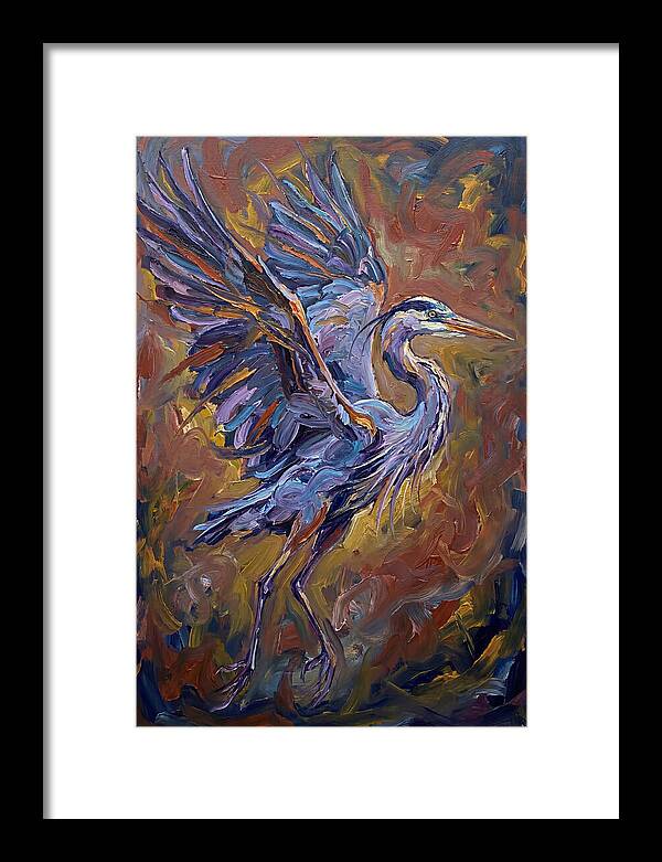 Heron In Vibrant Flight