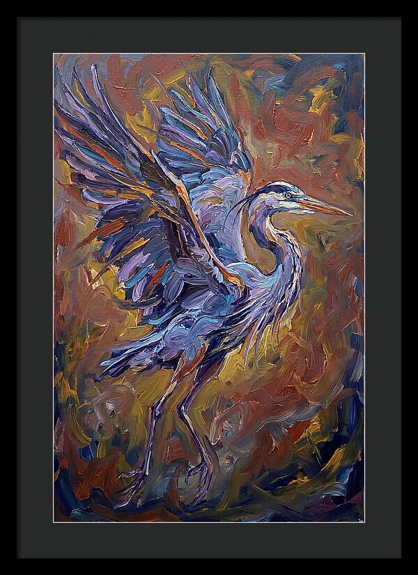 Heron In Vibrant Flight