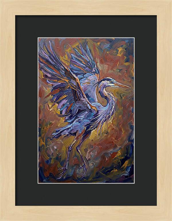 Heron In Vibrant Flight