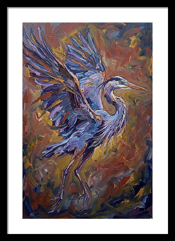Heron In Vibrant Flight