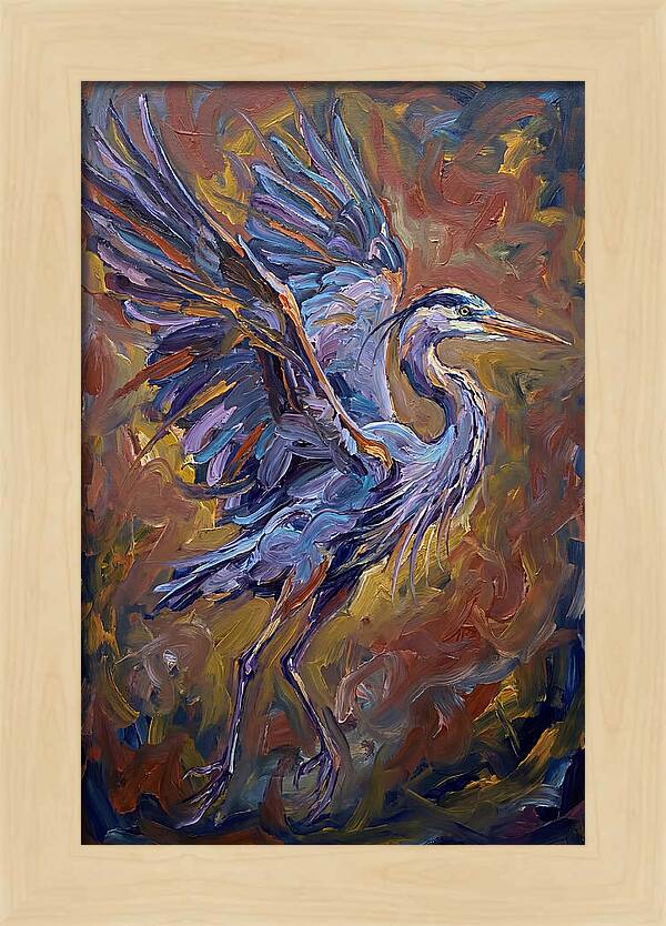 Heron In Vibrant Flight