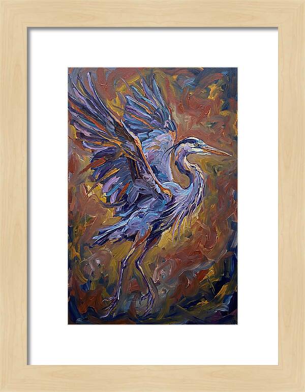 Heron In Vibrant Flight